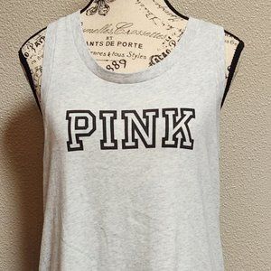 PINK VICTORIA'S SECRET Gray Backless Sleeveless Tank Top - Medium